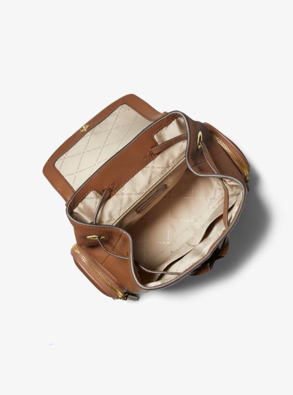 Damske Batohy Michael Kors Jet Set Medium Pebbled Leather Hnede - Kabelky Michael Kors Obchod | PTVID-1076